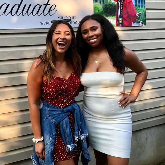 WORN ONCE: Strapless White Bodycon Midi - Picture 2 of 2